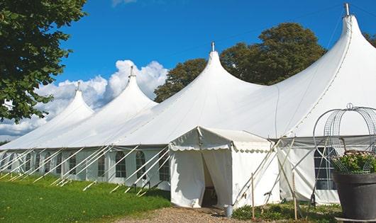 high-quality portable toilets stationed at a wedding, meeting the needs of guests throughout the outdoor reception in Magna UT